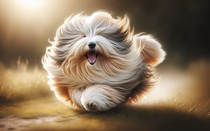 Bearded collie colley barbu le chien joyeux et joueur au pelage fluffy