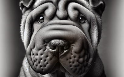 Shar pei le chien au visage ride et au caractere devoue